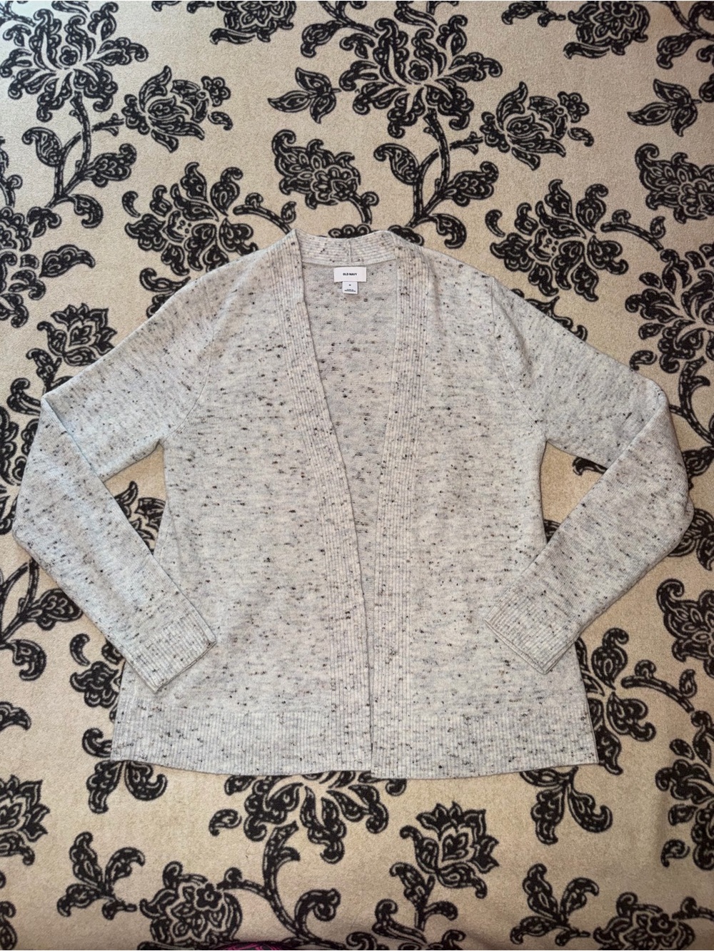 Everyday Open-Front Knit Cardigan - Light Gray Speckle
